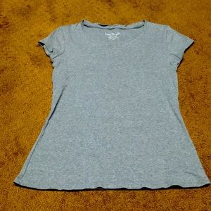 Gray tshirt SMALL solid short sleeve tshirt EUC longer, good for layering